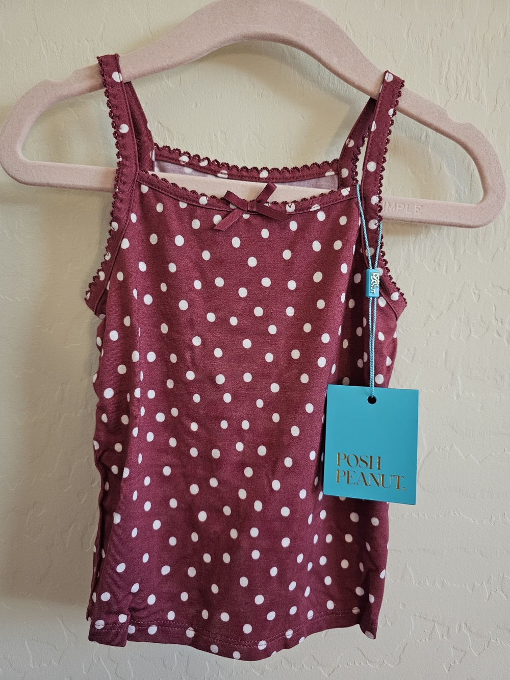 Posh Peanut Fall Polka Dot Girls Picot Cami XXS 2T-3T NWT